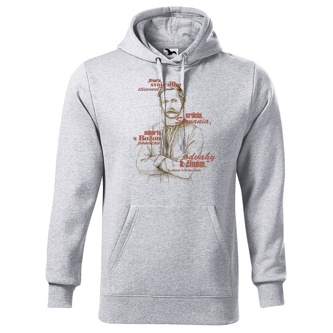 Pánska mikina s kapucňou – Ľudovít Velislav Štúr – NABERTE ODVAHY K ČINOM
