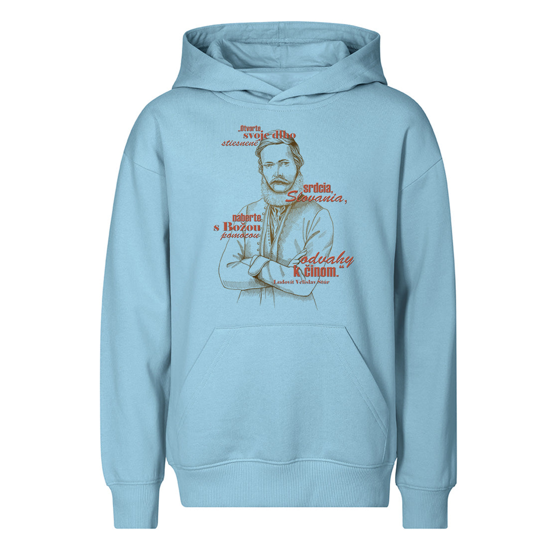 Detská mikina s kapucňou – Ľudovít Velislav Štúr – NABERTE ODVAHY K ČINOM